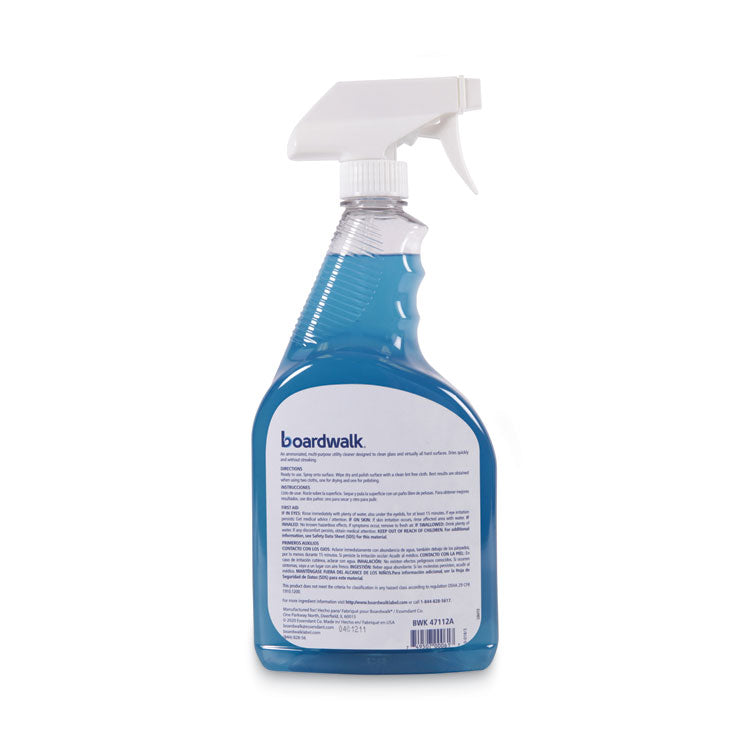 Industrial Strength Glass Cleaner with Ammonia, Unscented, 32 oz Trigger Spray Bottle