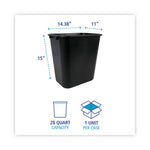 Soft-Sided Wastebasket, 28 qt, Plastic, Black