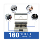 160-Sheet Antimicrobial Protected High-Capacity Adjustable Punch, Two- To Three-Hole, 9/32" Holes, Putty/gray