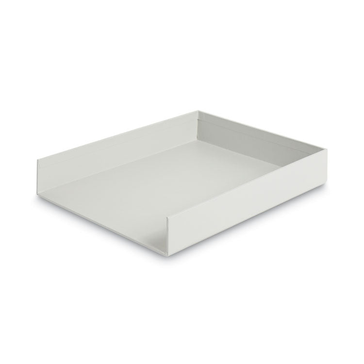 Four-Piece Desk Organization Kit, Magazine Holder/Paper Tray/Pencil Cup/Storage Bin, Chipboard, Gray