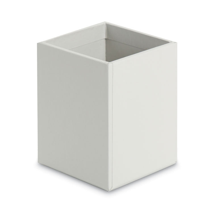 Four-Piece Desk Organization Kit, Magazine Holder/Paper Tray/Pencil Cup/Storage Bin, Chipboard, Gray