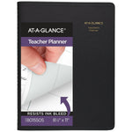 AT-A-GLANCE 8.25" x 10.88" Weekly Teacher's Planner, Faux Leather Cover, Black (80-155-05)