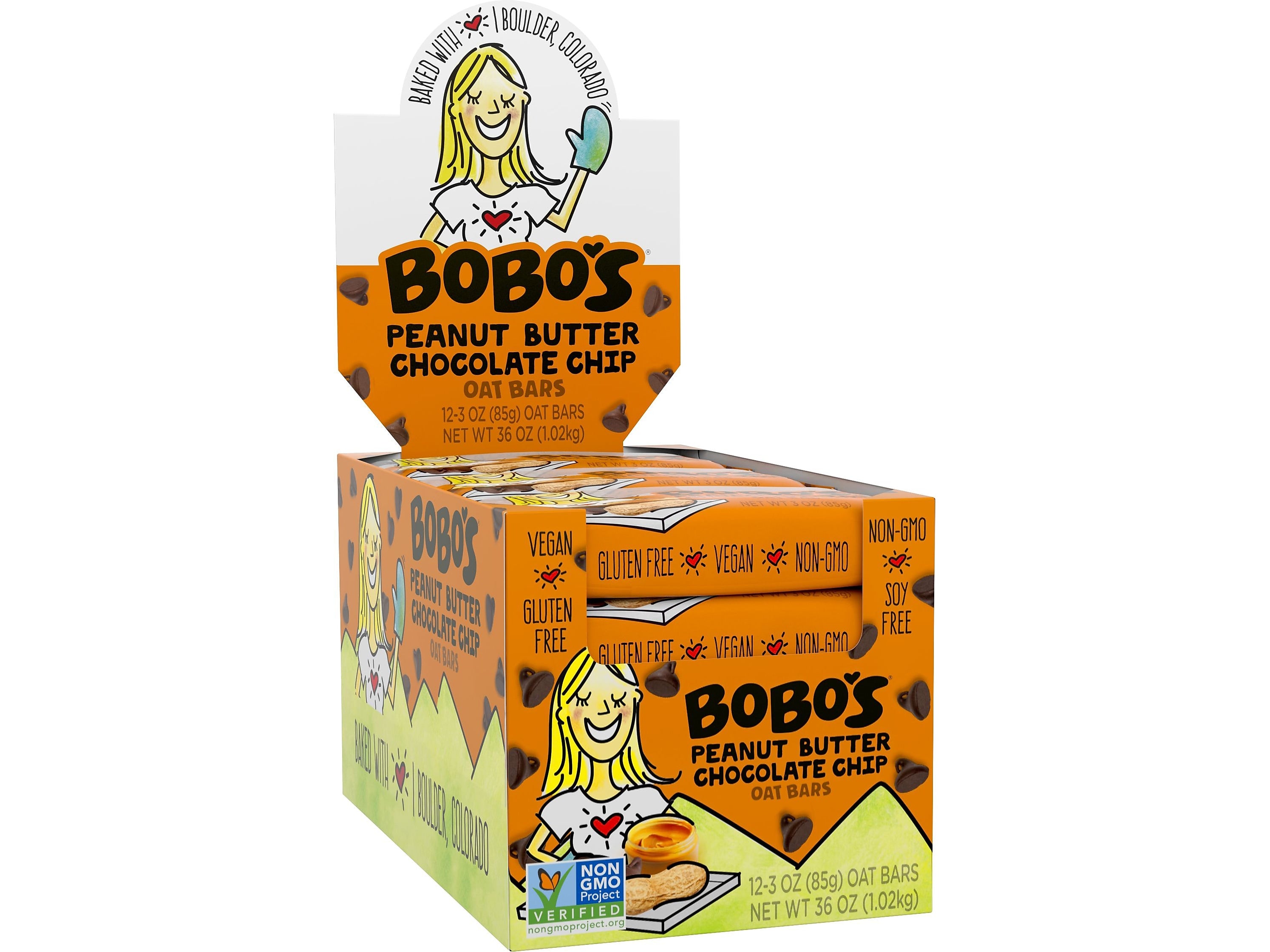 Bobo's Gluten-Free Peanut Butter Chocolate Oat Bar, 36 oz., 12 Bars/Box (119-D)