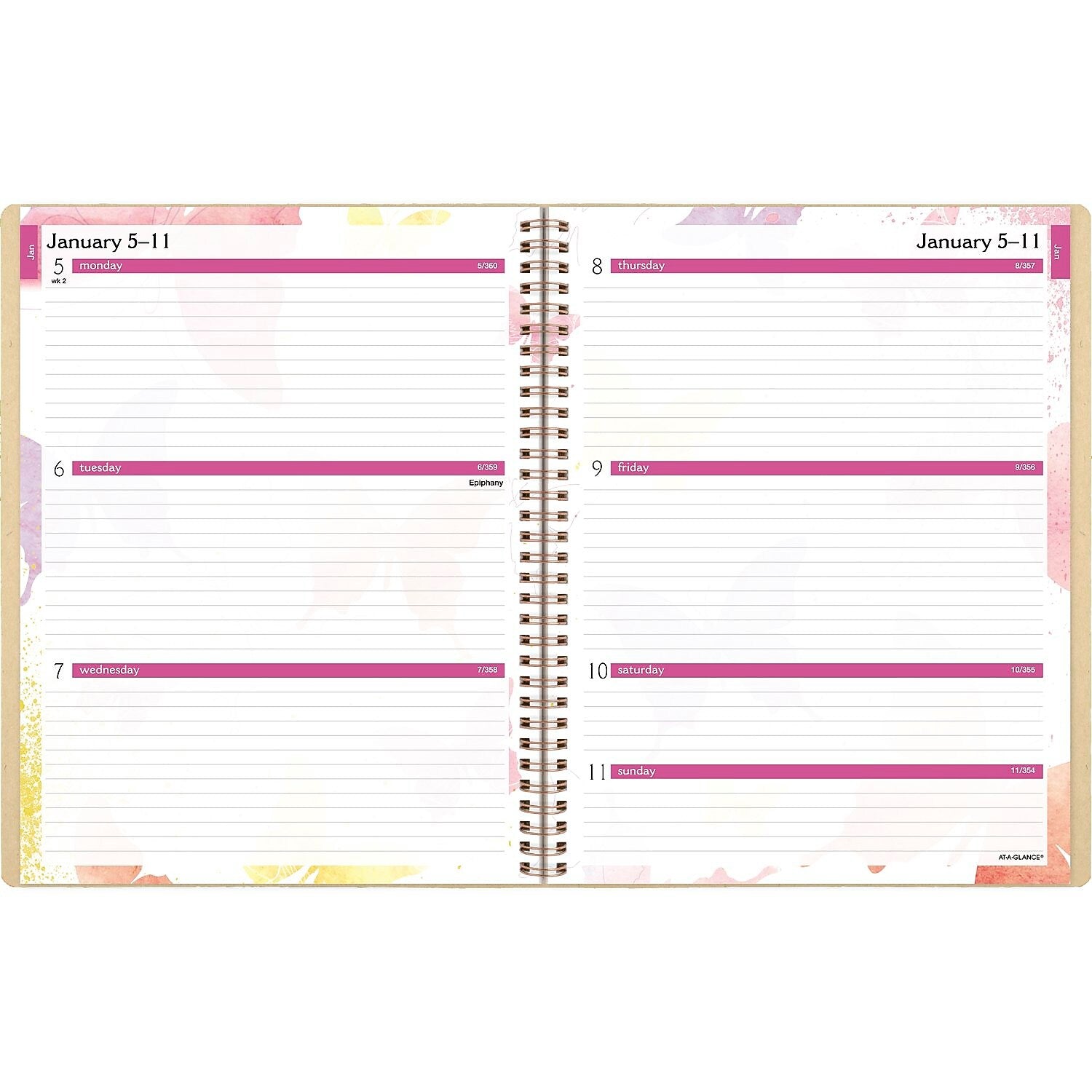 2026 AT-A-GLANCE Watercolors 8.5" x 11" Weekly & Monthly Planner, Paper Cover, Multicolor (791-905G-26)