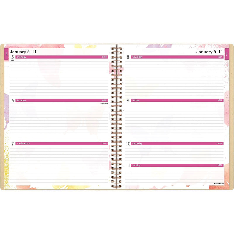 2026 AT-A-GLANCE Watercolors 8.5" x 11" Weekly & Monthly Planner, Paper Cover, Multicolor (791-905G-26)