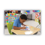 Dry Erase Student Boards, Ruled for Handwriting Practice, 12" x 9", Blue/White Surface, 10/Set