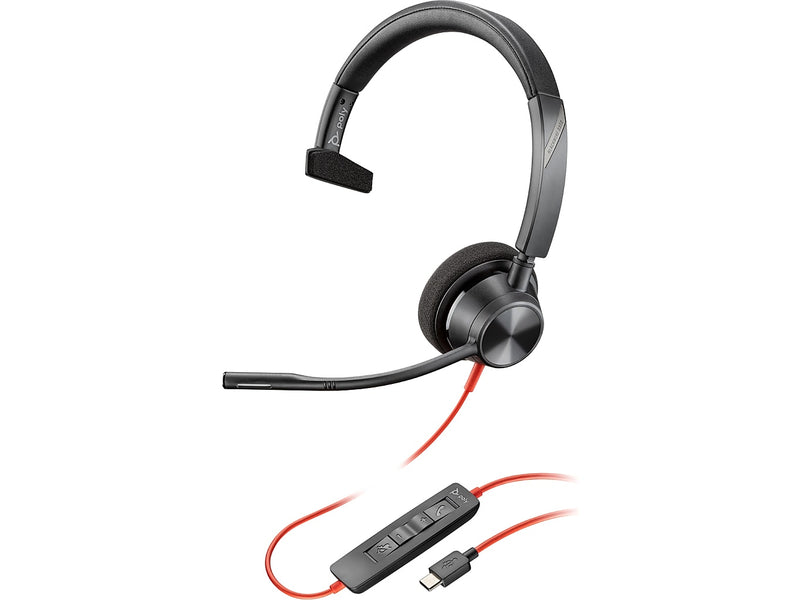 Poly Blackwire 3310 Noise Canceling Mono Headset, USB-C/USB-A, UC Certified (8X215AA)
