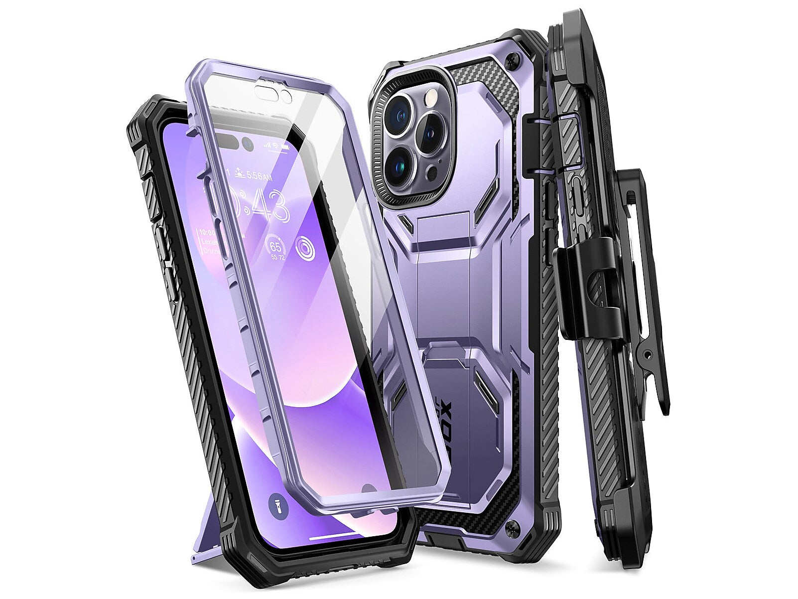 i-Blason ArmorBox Metallic Purple Rugged Case for iPhone 14 Pro (iPhone2022Pro-6.1-Armorbox-SP-Mauve)
