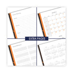 One-Day-Per-Page Planning Notebook, 9 x 6, Dark Brown/Orange Cover, 12-Month (Jan to Dec): 2025