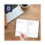 One-Day-Per-Page Planning Notebook, 9 x 6, Dark Brown/Orange Cover, 12-Month (Jan to Dec): 2025