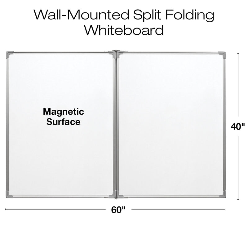 Excello Global Products Wall-Mounted Magnetic Steel Dry-Erase Whiteboard, 40" x 60" (EGP-HD-0551)