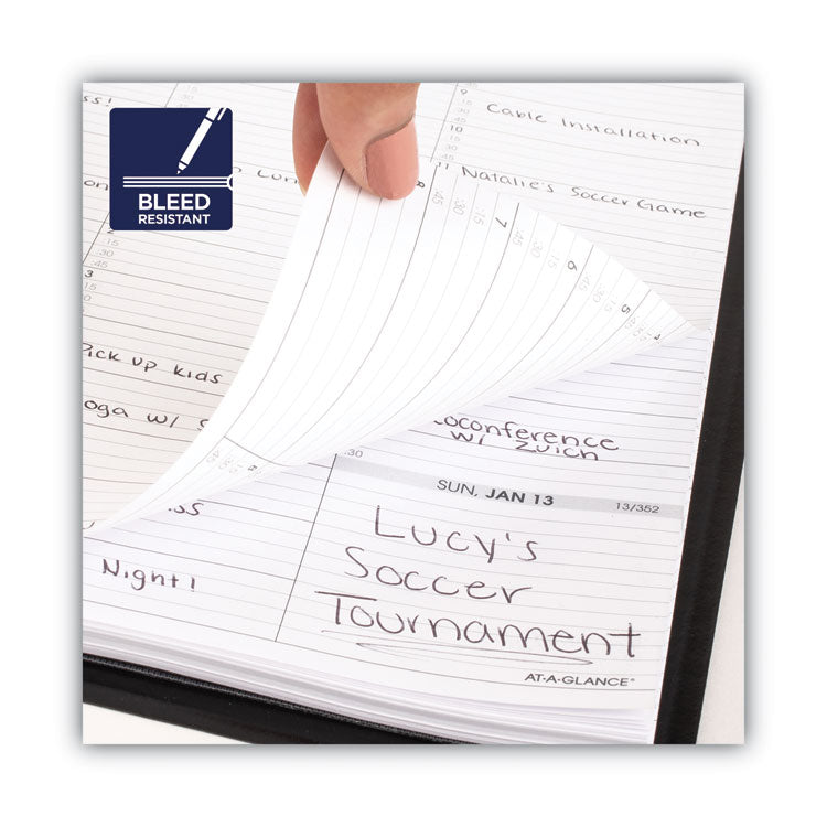 Two-Person Group Daily Appointment Book, 11 x 8, Black Cover, 12-Month (Jan to Dec): 2025