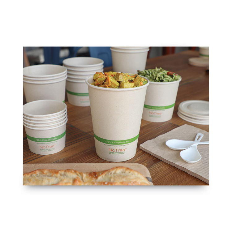 No Tree Paper Bowls, 32 oz, 4.4" Diameter x 5.8" h, Natural, Sugarcane, 500/Carton