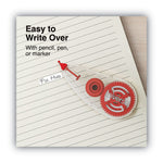Correction Tape Dispenser, Non-Refillable, Transparent Red Applicator, 0.2" x 315", 2/Pack