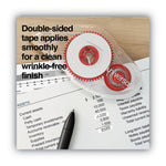 Double-sided Adhesive Tape Roller, 0.31" x 32.8 ft, Dries Clear, 2/Pack