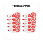 Correction Tape Dispenser, Non-Refillable, Transparent Red Applicator, 0.2" x 315", 10/Pack