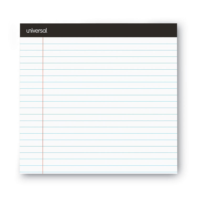 Premium Ruled Writing Pads With Heavy-Duty Back, Wide/legal Rule, Black Headband, 50 White 8.5 X 11 Sheets, 12/pack
