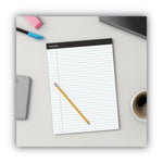Premium Ruled Writing Pads With Heavy-Duty Back, Wide/legal Rule, Black Headband, 50 White 8.5 X 11 Sheets, 12/pack