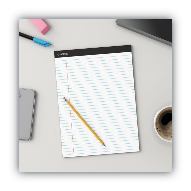 Premium Ruled Writing Pads With Heavy-Duty Back, Wide/legal Rule, Black Headband, 50 White 8.5 X 11 Sheets, 12/pack
