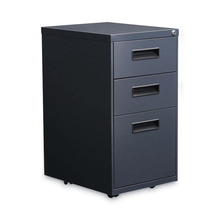 File Pedestal, Left Or Right, 3-Drawers: Box/box/file, Legal/letter, Charcoal, 14.96" X 19.29" X 27.75"