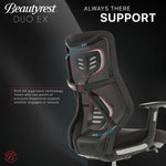 Beautyrest Duo-EX Ergonomic Mesh Swivel Task Chair, Black/Gray (60051GRY)