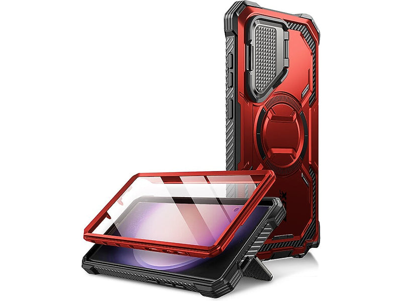 i-Blason ArmorBox MagSafe Rugged Case for Samsung Galaxy S24 Ultra, Metallic Red (GS24UABSRD)