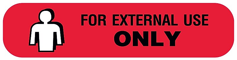 FOR EXTERNAL USE, Medication Instruction Label, 1-5/8" x 3/8"