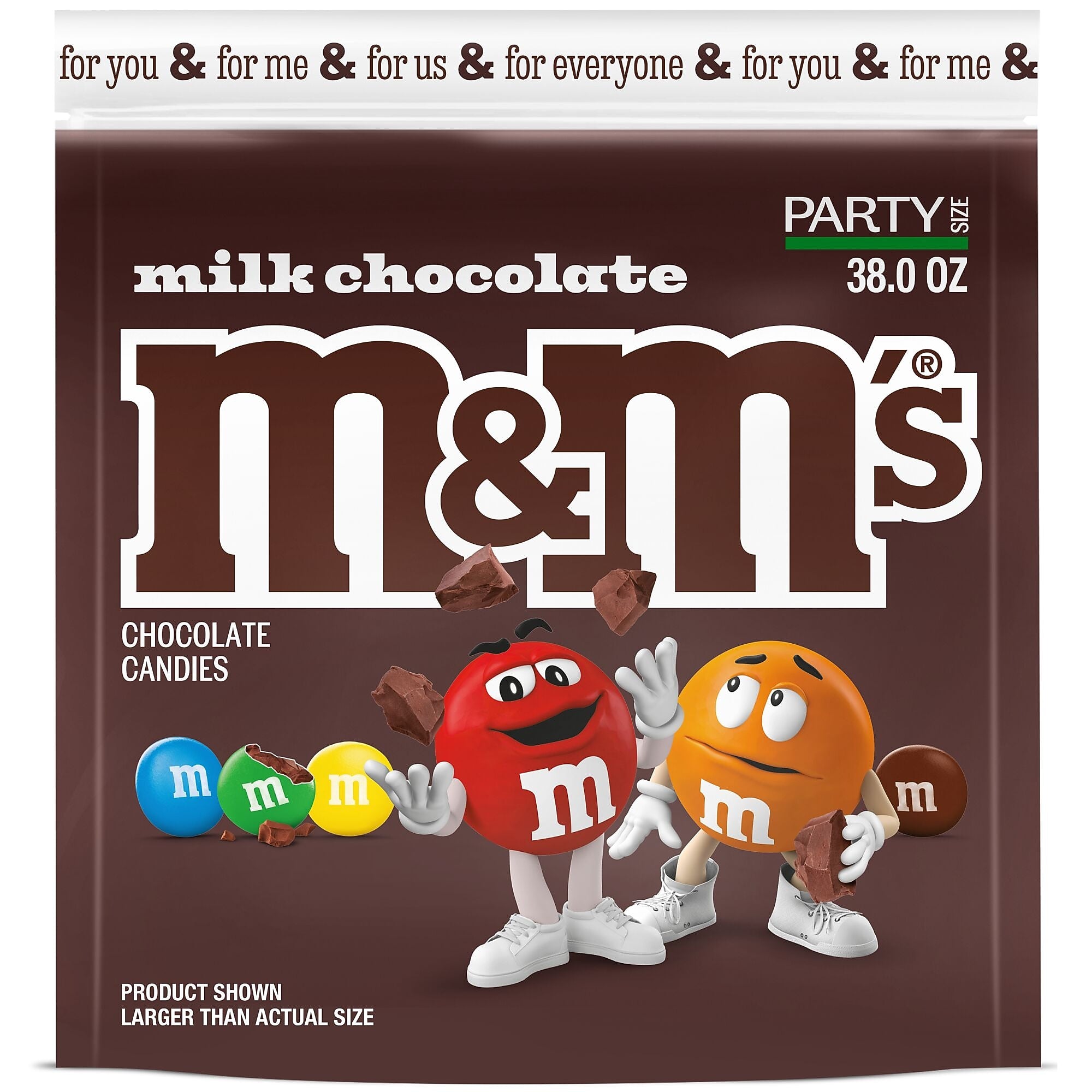 M&M's Party Size Milk Chocolate Candy Pieces, 38 oz. (MMM55114)