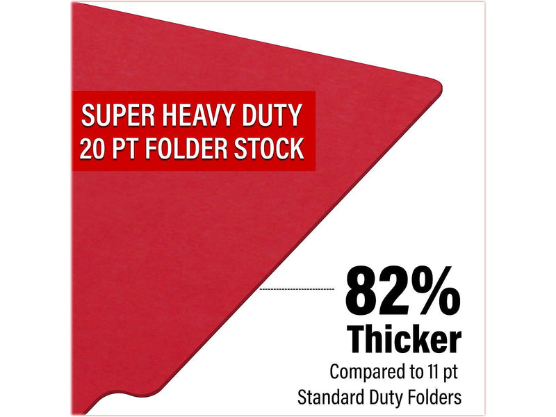 Medical Arts Press Heavy-Duty End Tab File Folder, Straight Cut, Letter-Size, Red, 40/Box (S-09458-RED)