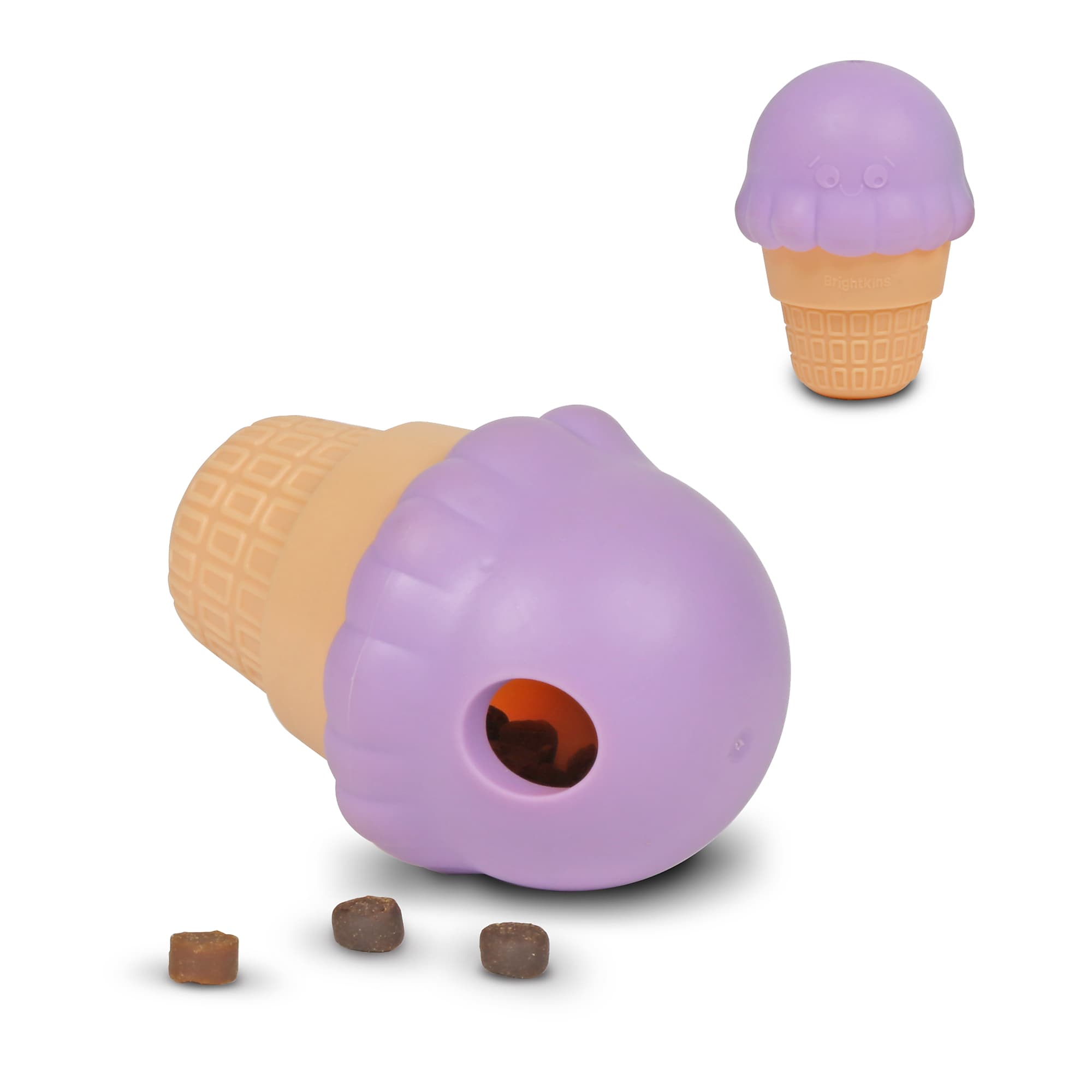 Brightkins Small Ice Cream Treat Dispenser, 2 Pieces, Dog Enrichment Toys, Dog Puzzle Toy, Dog Chew Toys, Dog Stimulation Toys