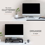 Anji Mountain Mango Wood Monitor Stand, Up to 32" Monitor, Black (MS-FNG-BLK-P)