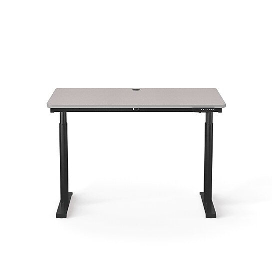 VersaDesk PowerLift 48"W Electric Rectangular Adjustable Standing Desk, Gray/Black (PLSDR4830-BG-APP)