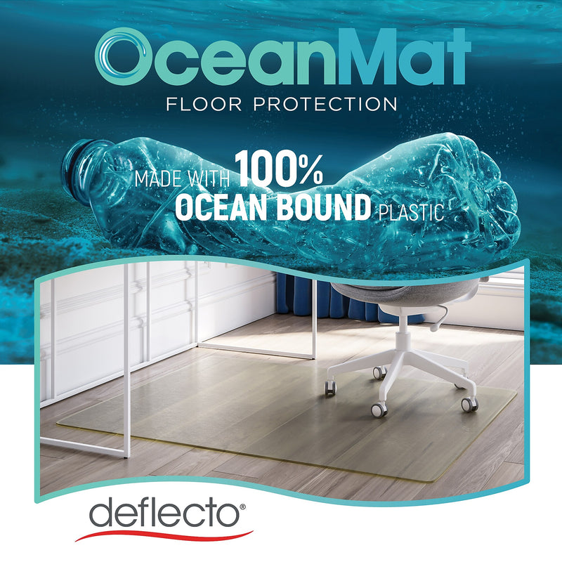Deflect-O OceanMat Hard Floor Chair Mat, 36" x 48", Clear Plastic (CM2G142OCB)