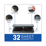 32-Sheet Easy Touch Two- To Three-Hole Punch With Cintamatic Centering, 9/32" Holes, Black/gray