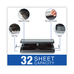 32-Sheet Lever Handle Heavy-Duty Two- To Seven-Hole Punch, 9/32" Holes, Black
