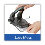28-Sheet Comfort Handle Steel Two-Hole Punch, 1/4" Holes, Black/gray