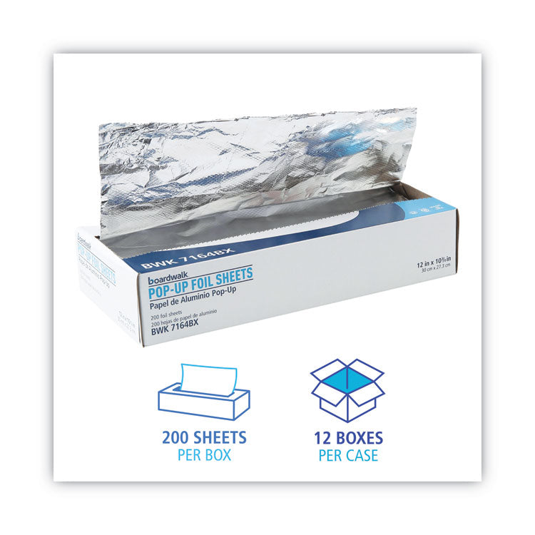 Standard Duty Aluminum Foil Pop-Up Sheets, 63 Gauge, 12 x 10.75, 200/Box, 12 Boxes/Carton