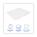 DRC Wipers, 12 x 13, White, 90 Bag, 12 Bags/Carton