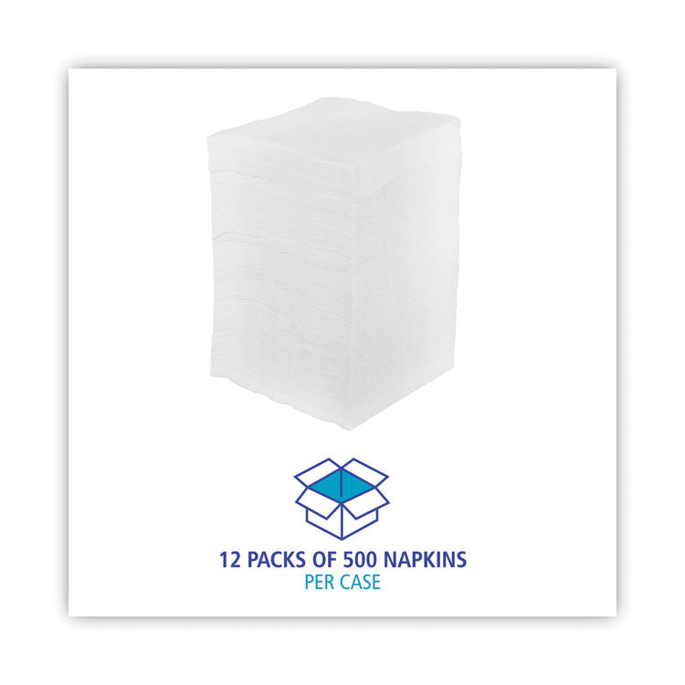 1/4-Fold Lunch Napkins, 1-Ply, 11.8" x 11.2", White, 6,000/Carton