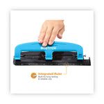 12-Sheet Ez Squeeze Three-Hole Punch, 9/32" Holes, Blue/black