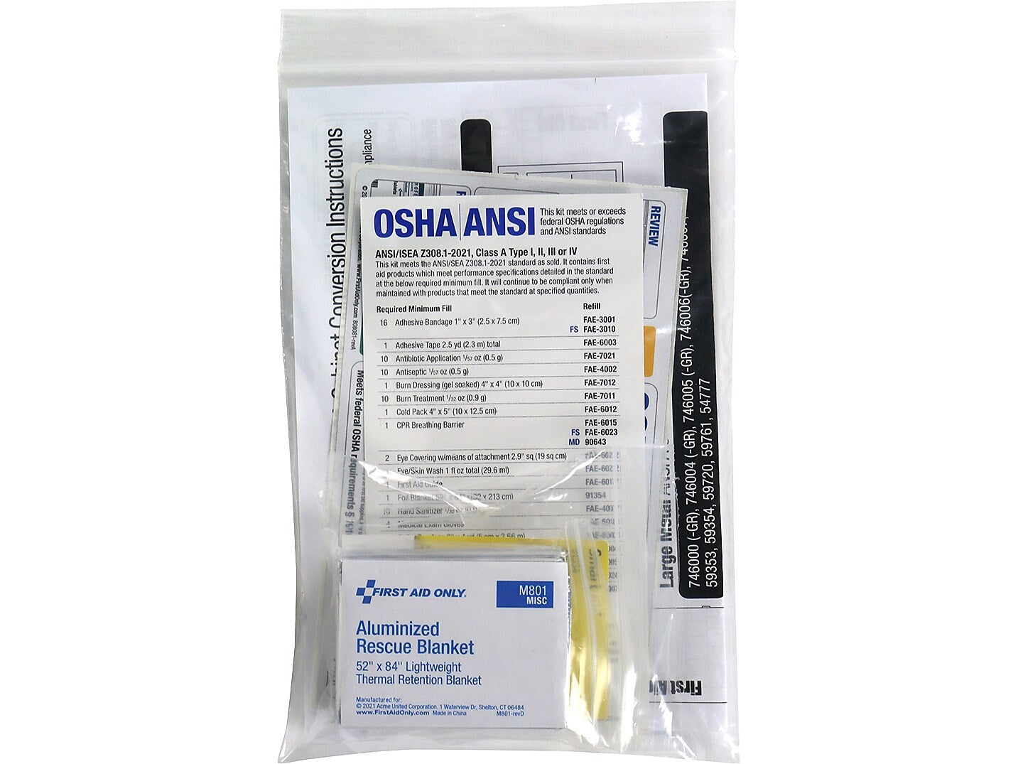 First Aid Only SmartCompliance ANSI 2021 Conversion Kit, Class A (91365)