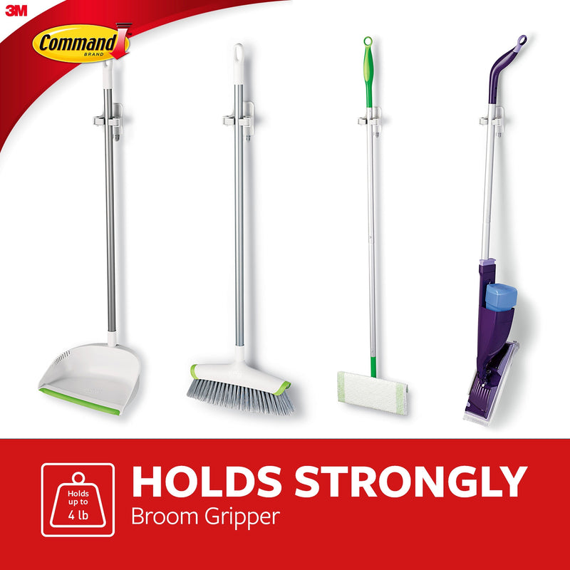 Command Large Broom Gripper, 4 lb., White, 3/Pack (17007-3NA)