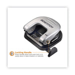 20-Sheet Ez Squeeze Two-Hole Punch, 9/32" Holes, Black/silver