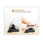 20-Sheet Ez Squeeze Three-Hole Punch, 9/32" Holes, Black/silver