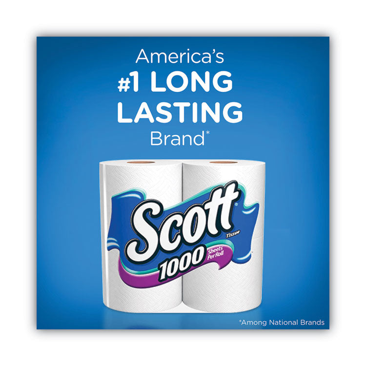 1000 Bathroom Tissue, Septic Safe, 1-Ply, White, 1,000 Sheet/Roll, 20/Pack