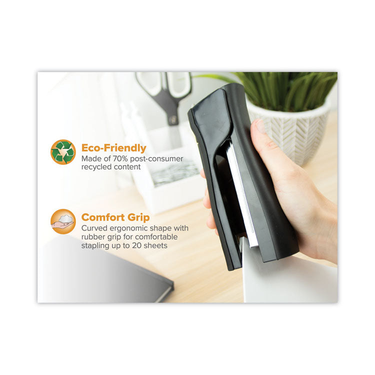 Dynamo Stapler, 20-Sheet Capacity, Black