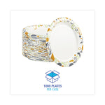 Deerfield Printed Paper Plates, 9" dia, Coated/Soak Proof, White/Yellow/Green/Purple, 125/Pack, 8 Packs/Carton