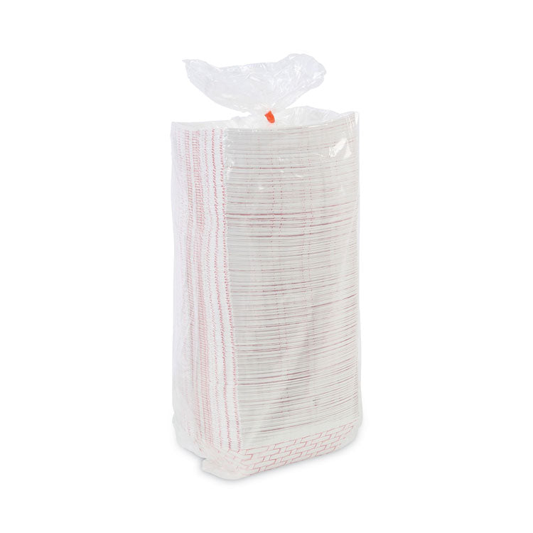 Paper Food Baskets, 3 Lb Capacity, Red/white, 500/carton