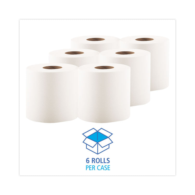 Center-Pull Hand Towels, 2-Ply, Perforated, 7.5 x 9, White, 600/Roll, 6 Rolls/Carton