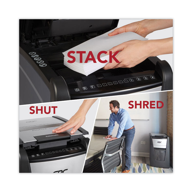Autofeed+ 300M Micro-Cut Office Shredder, 300 Auto/8 Manual Sheet Capacity